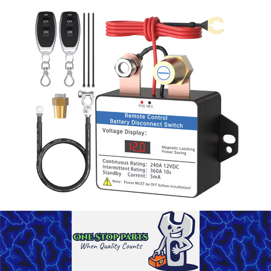 Battery Remote Control Switch 12V 360A AntiTheft Relay Switch with LED Voltmeter
