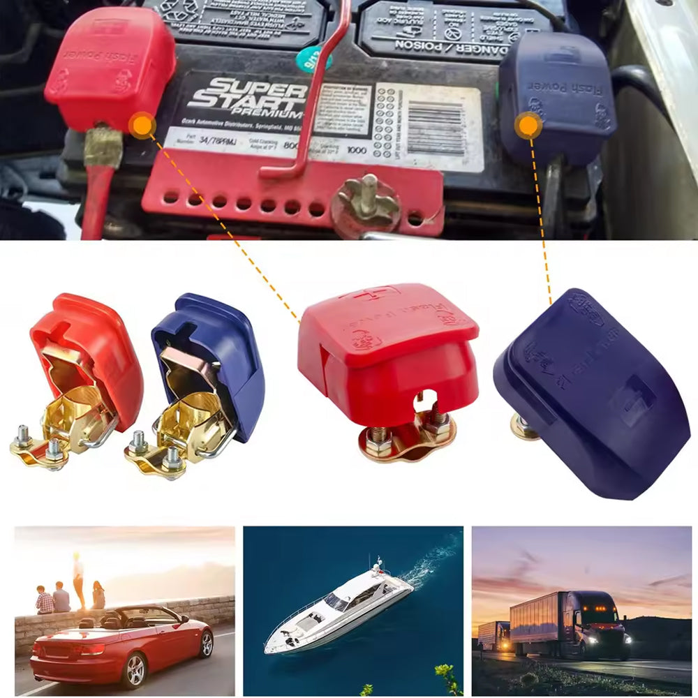 1 Pair Battery Terminal Connectors Quick Release Battery Clamps Top Post Clips