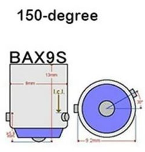 2 x Cool White BAX9S 10-30v 15smd error free, Canbus non polarity White (2pcs)