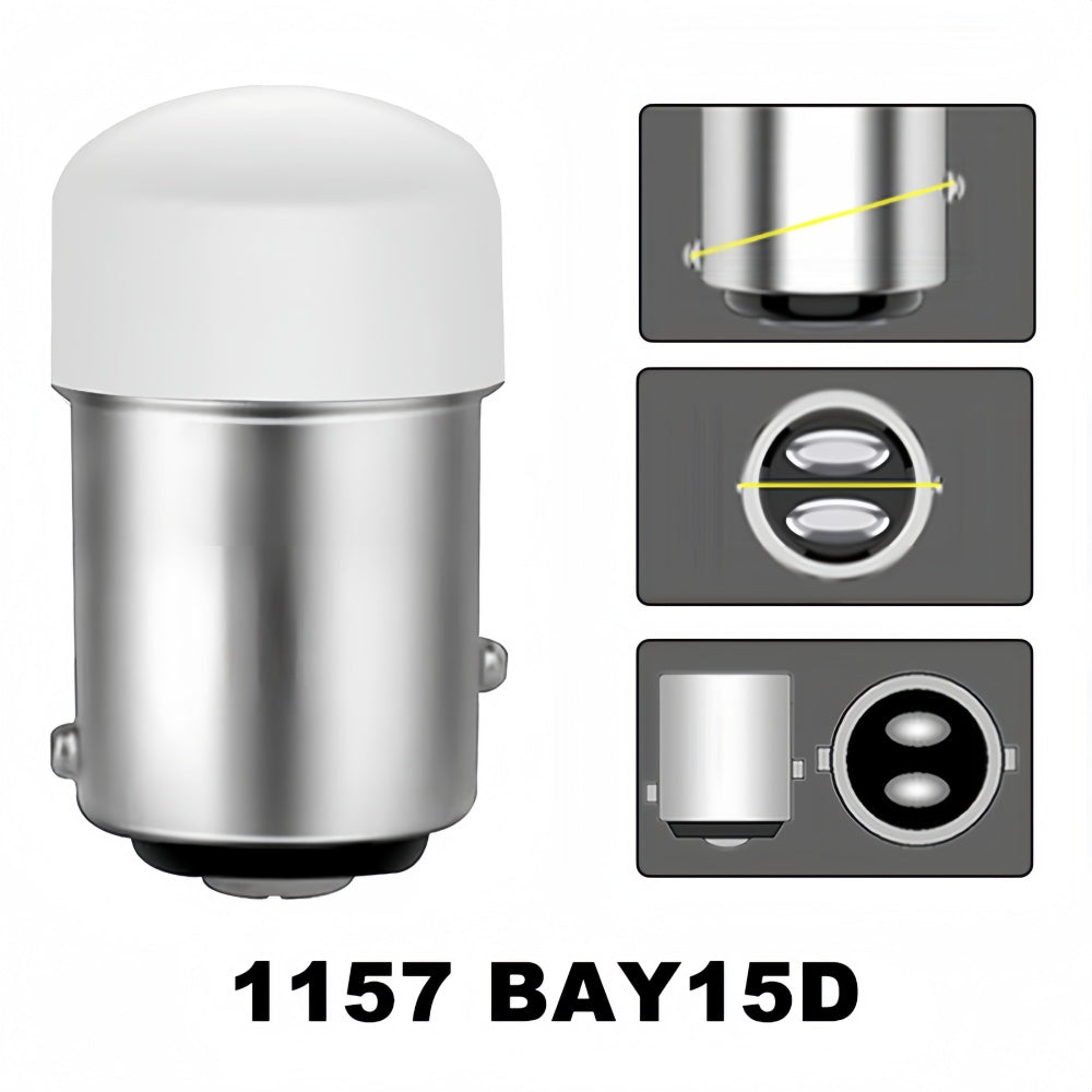 4 x Yellow BAY15D 1157 P21/5W 12V 9SMD 600LM LED Condensing Lens Yellow (4pcs)