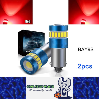 2pcs BAY9S Red 12V 19SMD Canbus Super Bright LED Bulbs BAY9S LED Globes