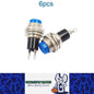 6 x Blue Push Button Switches Panel Mount 10mm Momentary OFF/ON SPST Switche Top