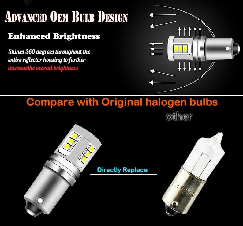 10 x Ice Blue BA9S 10-30v 15smd error free, Canbus non polarity Ice Blue (10pcs)