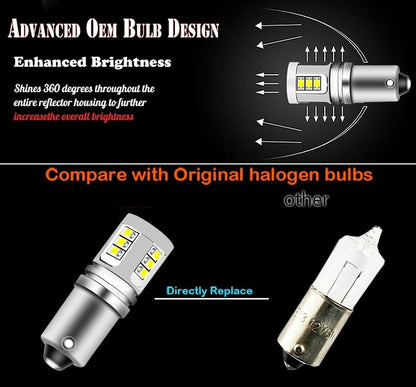 2 x Red BAY9S 10-30v 15smd error free, Canbus non polarity Red (2pcs)