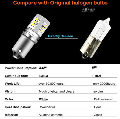 2 x Red BAY9S 10-30v 15smd error free, Canbus non polarity Red (2pcs)