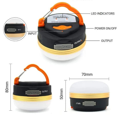 5 x Rechargable 10w LED 1800mah Camp light hang / magnetic USB Charge Light