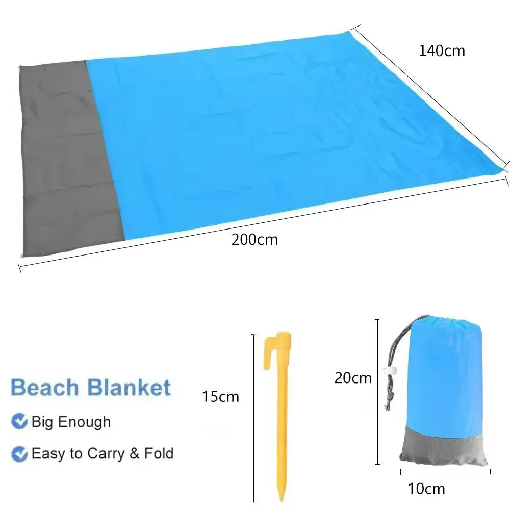 Pink 200x140CM Beach Blanket Camping Mat Blanket Waterproof Picnic Blanket