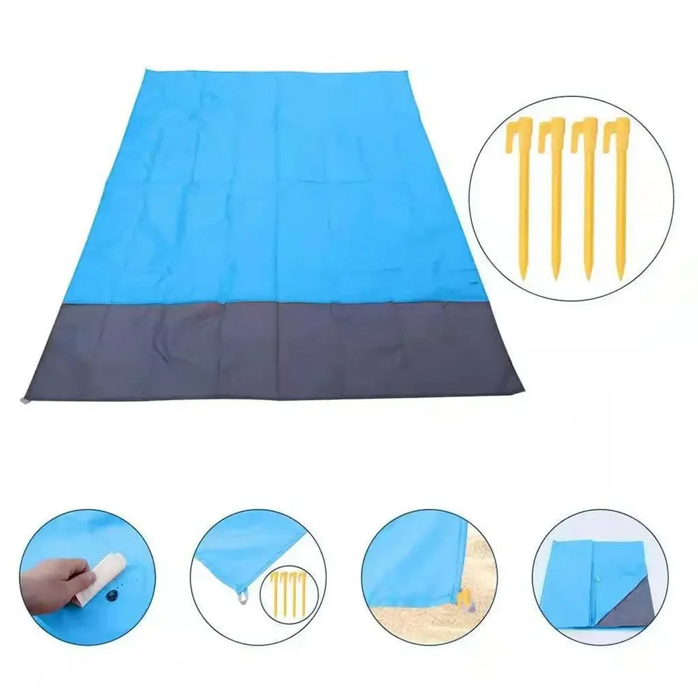 Pink 200x210CM Beach Blanket Camping Mat Blanket Waterproof Picnic Blanket