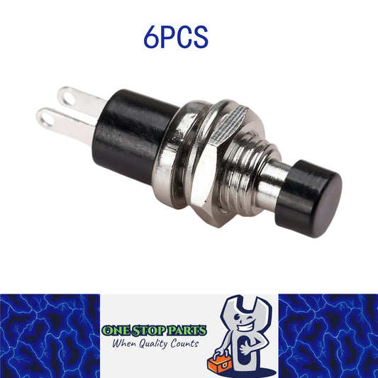 6 x Black Push Button Switches 7mm ON/OFF Self Reset Panel Momentary Switches