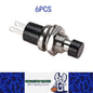 6 x Black Push Button Switches 7mm ON/OFF Self Reset Panel Momentary Switches