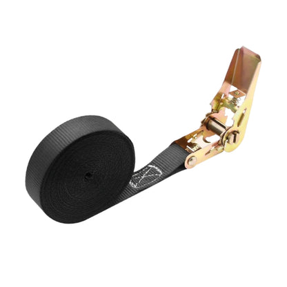 Heavy Duty Ratchet Tie Down Strap 5M x 2.5CM Black for Car Truck Cargo Luggage