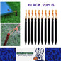20 x Black Tent Stakes 18CM Tri-Beam Tent Pegs with Rope Ground Nails Stakes