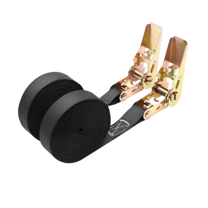 Heavy Duty Ratchet Tie Down Strap 8M x 2.5CM Black for Car Truck Cargo Luggage