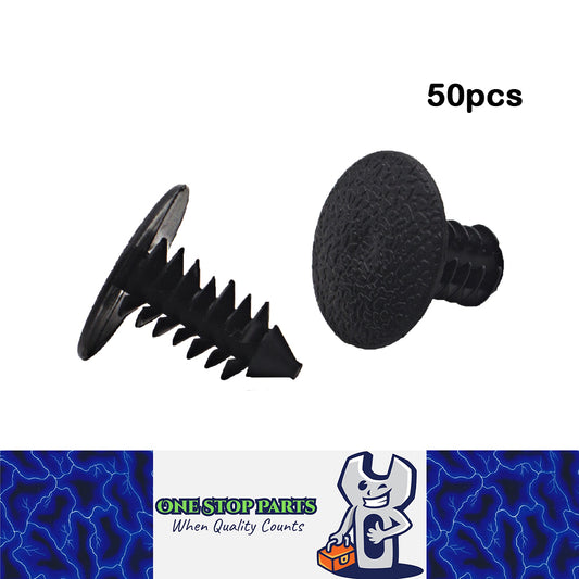 50 x 9mm Black Plastic Body Rivets Fasteners Suits 8mm Hole with 20mm Head 50pcs
