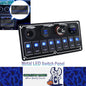 Metal 12V-24V 8 Gang LED Rocker Switch Panel with USB Port 12V Outlet Voltmeter