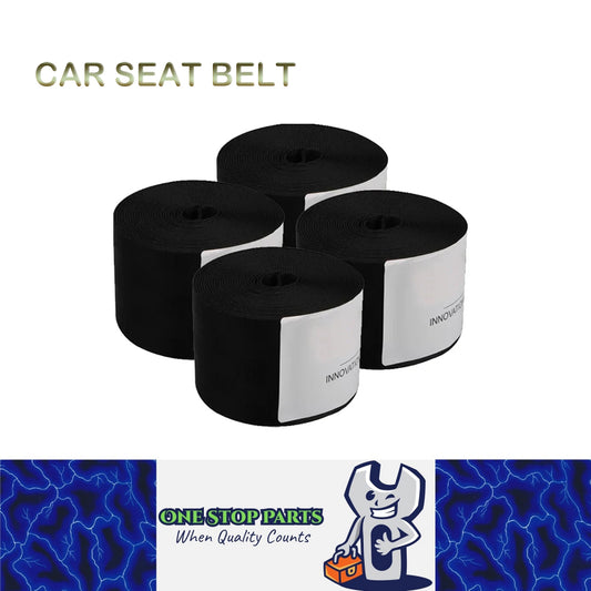 4x 3.6M Black Strengthen Car Seat Belt Webbing Fabric Racing Car Safety Seatbelt