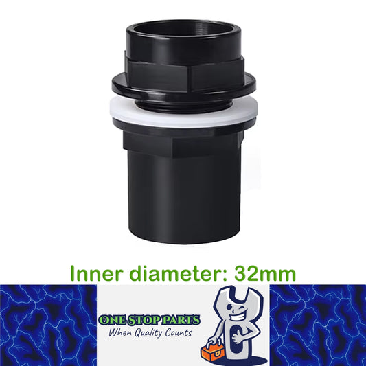 ID32mm Black PVC Aquarium Connector Fish Tank Drainage Straight Joint Pipe