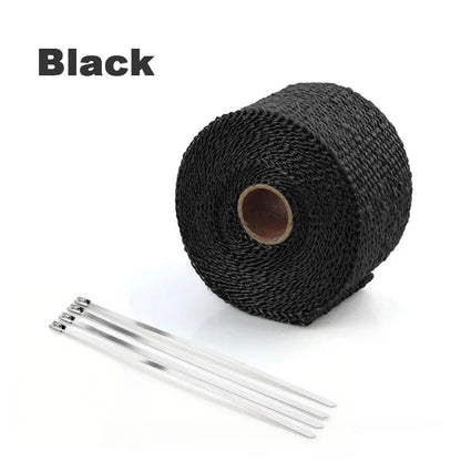 5M x 5CM Black Exhaust Pipe Heat Shield Insulation Wrap Thermal Exhaust Tape