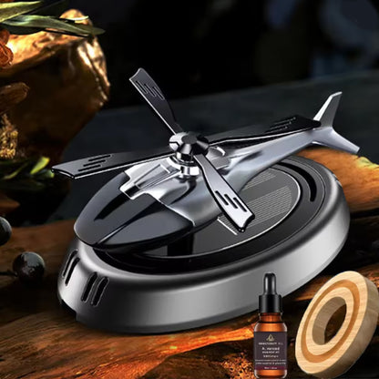 Solar Helicopter Car Air Freshener Rotating Aroma Diffuser Odour Remover
