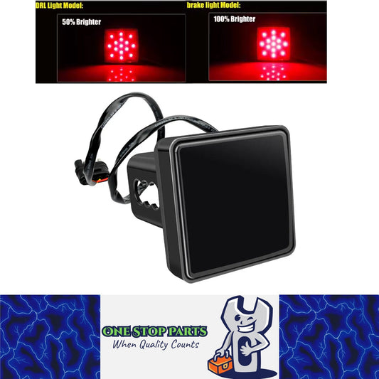 Red LED Car Tail Light Stop Brake Light for Trailer Pickup Hitch (Black Lens)