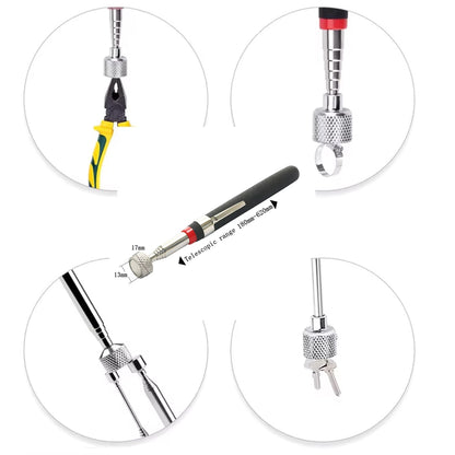 Telescopic Black Magnetic Pen Magnet Pick Up Tool Extendable Suction Rod
