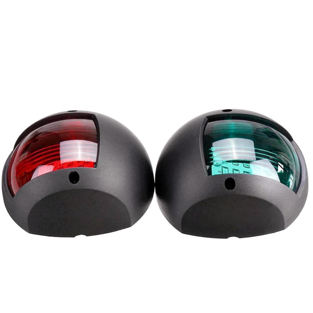 Pair Black 12-24V LED Navigation Lights Signal Warning Lamps Marine Boat Yacht