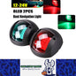 Pair Black 12-24V LED Navigation Lights Signal Warning Lamps Marine Boat Yacht
