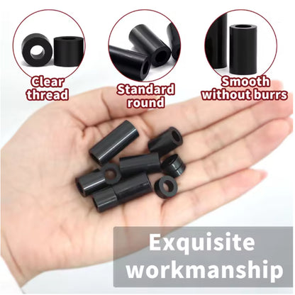 165pcs Black Nylon Spacer Kit Non-Threaded Round for Switch & Receptacle Screws