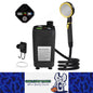 Black Portable Camping Shower Pump Shower Kit with 6000mAh Battery LED Display