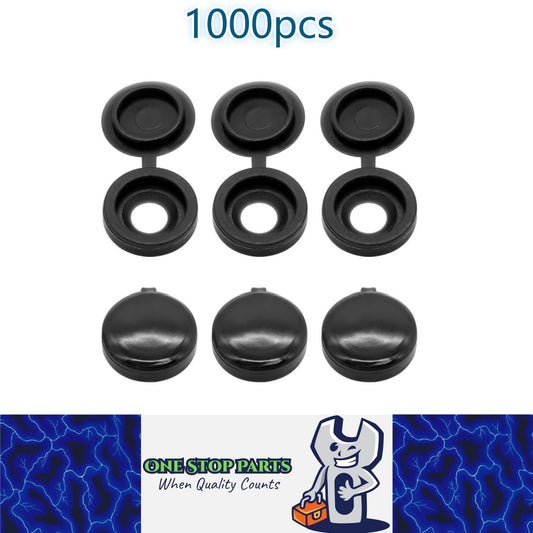 1000 x Black screw covers Bulk Screw Cap Covers with Lid (1000pcs)