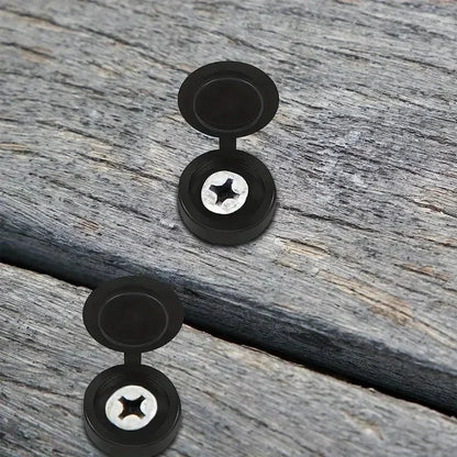 1000 x Black screw covers Bulk Screw Cap Covers with Lid (1000pcs)