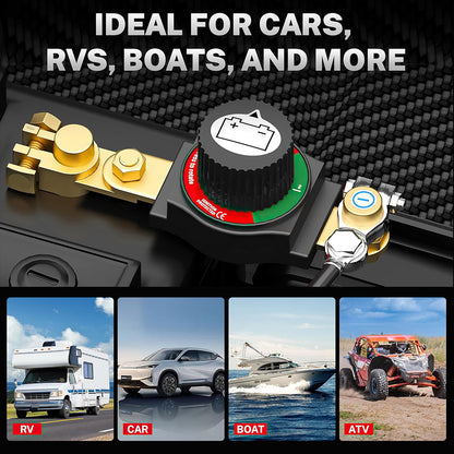 300A Car Battery Disconnect Switch 12V-48V Top Post Isolator for RV Truck Boat
