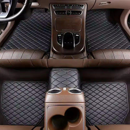 5 x Black Waterproof Leather Car Floor Mats Universal Auto Foot Pad Protector