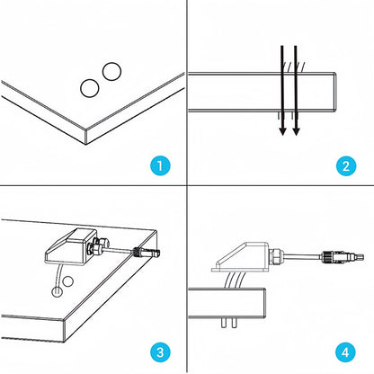 Black Waterproof Solar Panel Junction Box Ideal for Roof of Caravan (1pc)