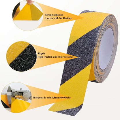 Non Slip Tape 50mm Wide x 10 Meter Roll Yellow/Black Safety Anti Slip Tape 10M