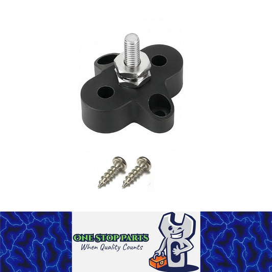 M6 Black Insulated Power Distribution Stud Terminal Block M6 Single Stud