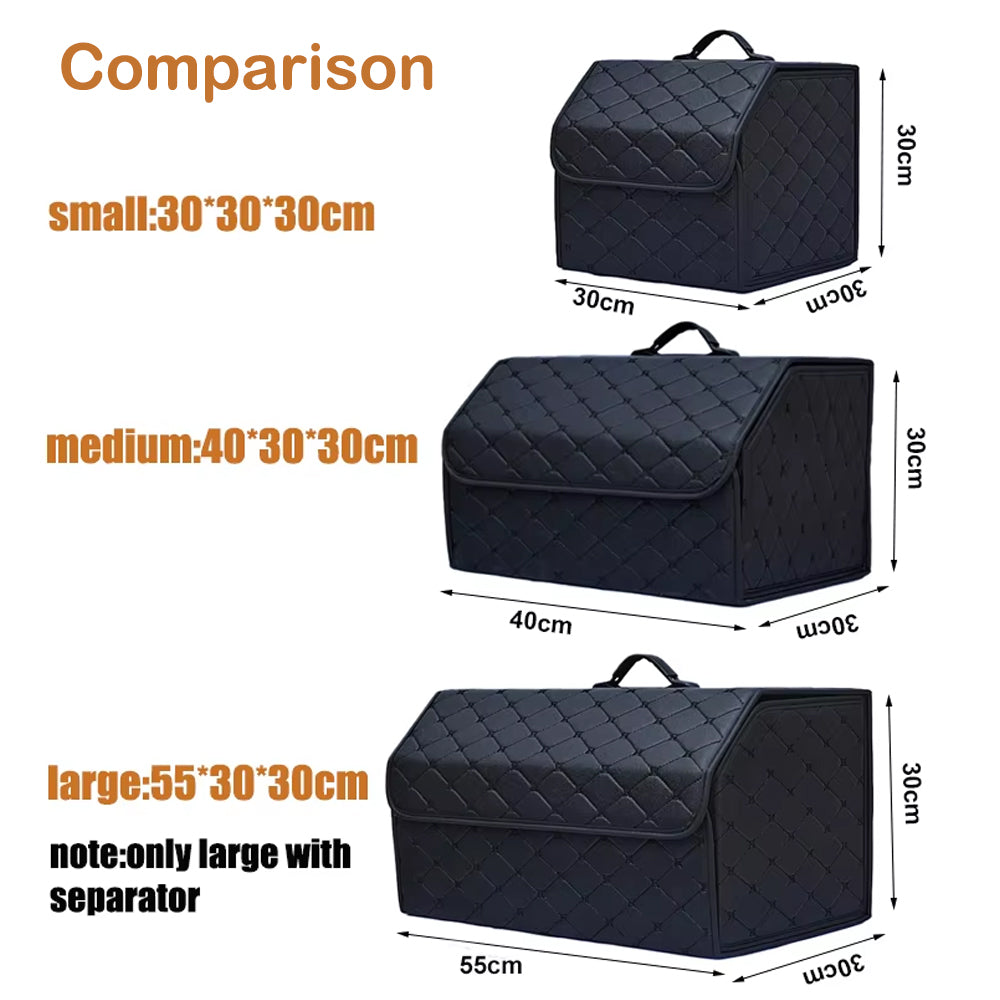Red S PU Car Storage Box Trunk Organizer Collapsible Cargo Tool Storage Box
