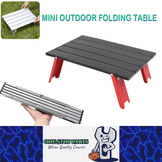 Mini Black/Red Camping Table Ultralight Portable Aluminum Folding Outdoor Table