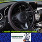 Car Steering Wheel Cover 37-39cm Microfiber Leather Protection Cover Black/Red