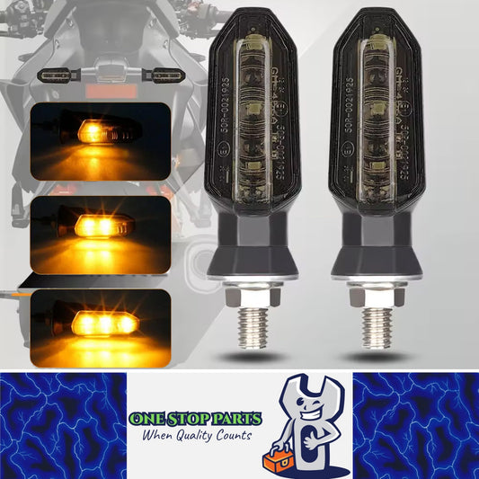 2 x Motorcycle LED Turn Signal Light 8mm Mini Amber Flashing Turn Signal Lamp