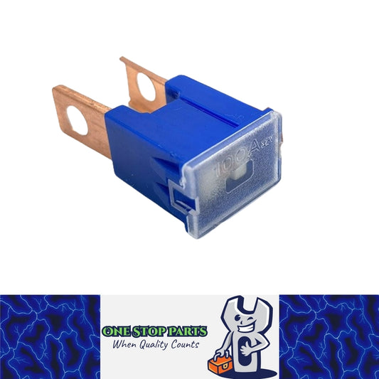 BLUE 100 AMP SLOW BLOW MALE FUSE BLOCK 100AMP FUSE STRAIGHT LEG 1PC
