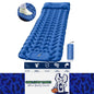 Blue 180x58cm Outdoor Sleeping Pad Inflatable Mattress with Pillow Camping Mat