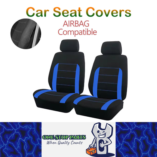 2 Seats Blue Car Seat Covers Universal Size Fit For Most Car SUV Truck Van