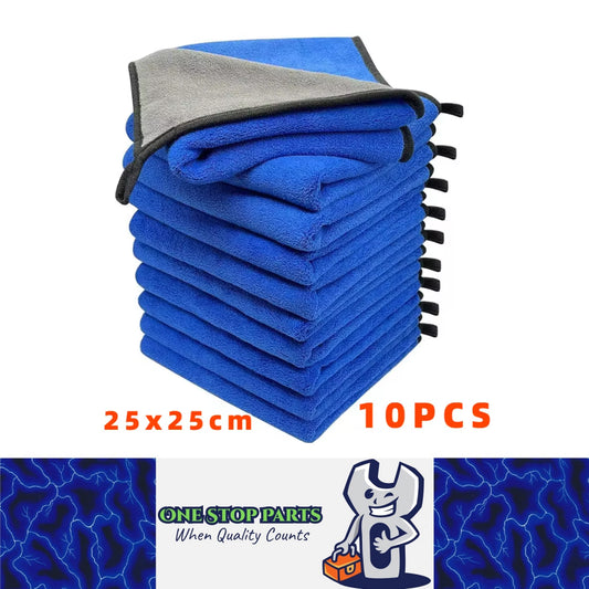 10pcs 25x25cm Microfiber Towel Car Wash Drying Cloth Auto Detailing Cleaning Kit