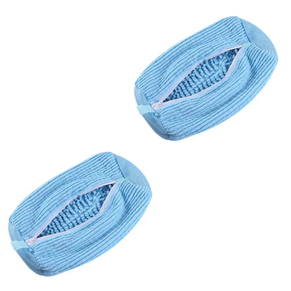 Shoe Washing Bag Fluffy Fiber 360° Clean Zipper Laundry Net Reusable for Sneaker