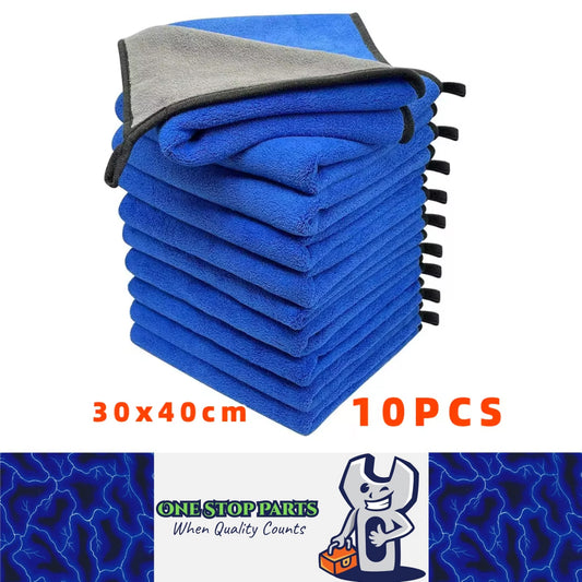 10pcs 30x40cm Microfiber Towel Car Wash Drying Cloth Auto Detailing Cleaning Kit