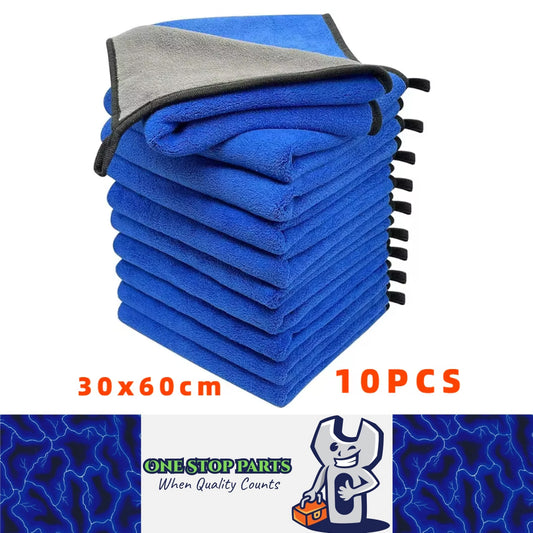 10pcs 30x60cm Microfiber Towel Car Wash Drying Cloth Auto Detailing Cleaning Kit
