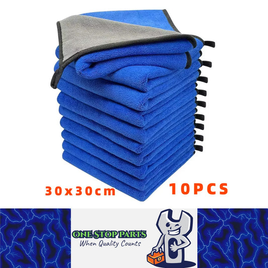 10pcs 30x30cm Microfiber Towel Car Wash Drying Cloth Auto Detailing Cleaning Kit