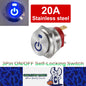 22mm Metal Push Button Switch Blue LED 12V 20A 3Pin ON/OFF Self-Locking Switch