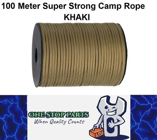 100m Khaki 550lb Military 9 core Paracord Rope 4mm Outdoor Camping Rope